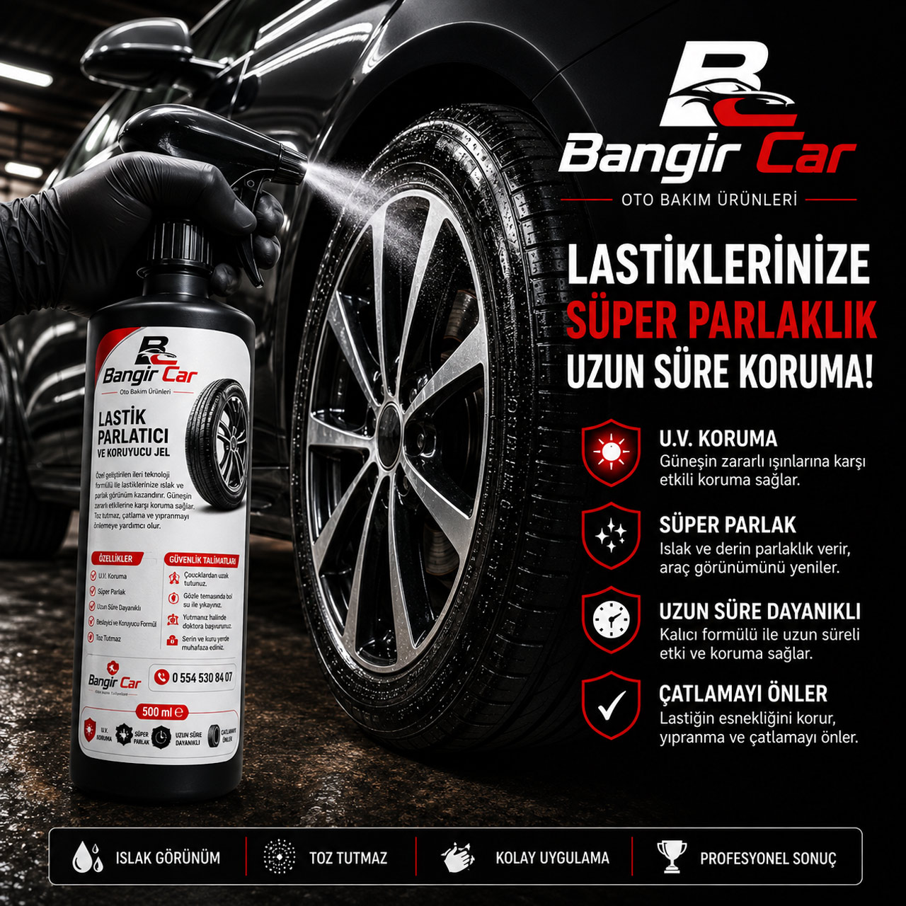 Bangir Car Lastik Parlatıcı ve Koruyucu Jel